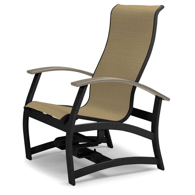 Askar Swivel Powder Coated Aluminum Outdoor Lounge Chair, Textured Black, Bristol Taupe Sunbrella®, Desert P60
