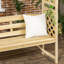 Banc-arche en bois naturel 3 places avec pergola et 2 treillis. Décoration de jardin. Capacité de 240 kg. Parfait pour les plantes grimpantes décoratives. Supporte jusqu'à [poids manquant]. Parfait pour la vigne.