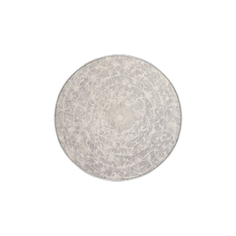 Machine Washable Beige Area Rug, Round 6'