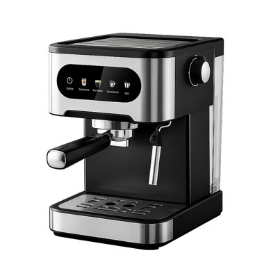 GEEPAS Espresso & Cappuccino Coffee Machine with Milk Frother, 20 Bar Pressure | 1.5L Water Tank Capacity, Stainless Steel Housing | 1100W, Silver, Ideal for Barista Quality Beverages