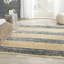 Tapis en jute / coton noué à la main Hedman beige / brun / bleu-19267645