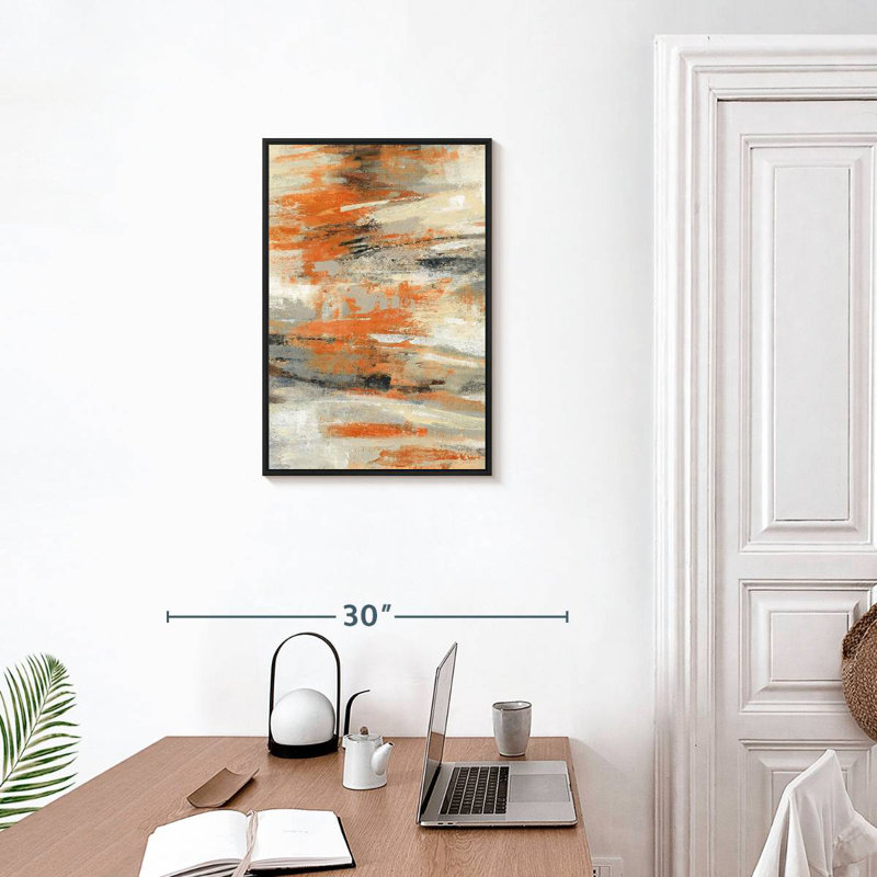 Golden Dust Orange II, Cadre flottant noir, 17 po x 25 po