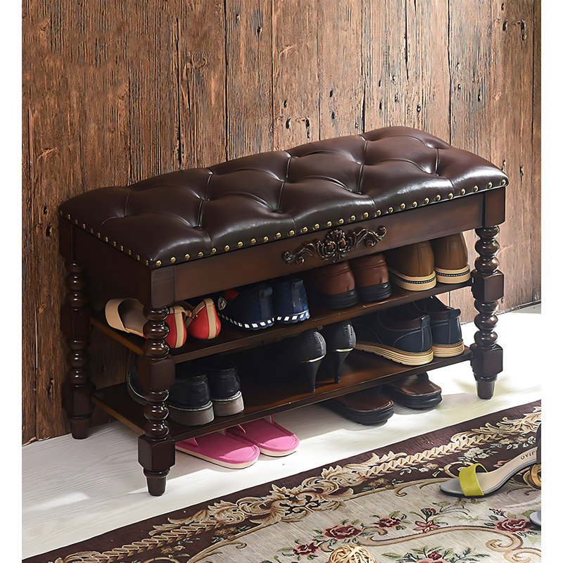 Banc de rangement pour chaussures Vintage, Brun