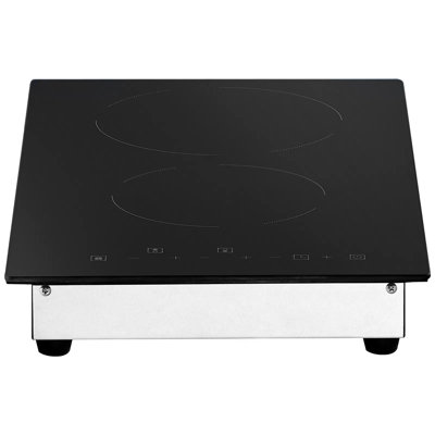 Surface de cuisson électrique, 20 po, 2 brûleurs, surface de cuisson radiant en céramique de 3 000 W, commande tactile, 9 niveaux de chaleur, 220 à 240 V