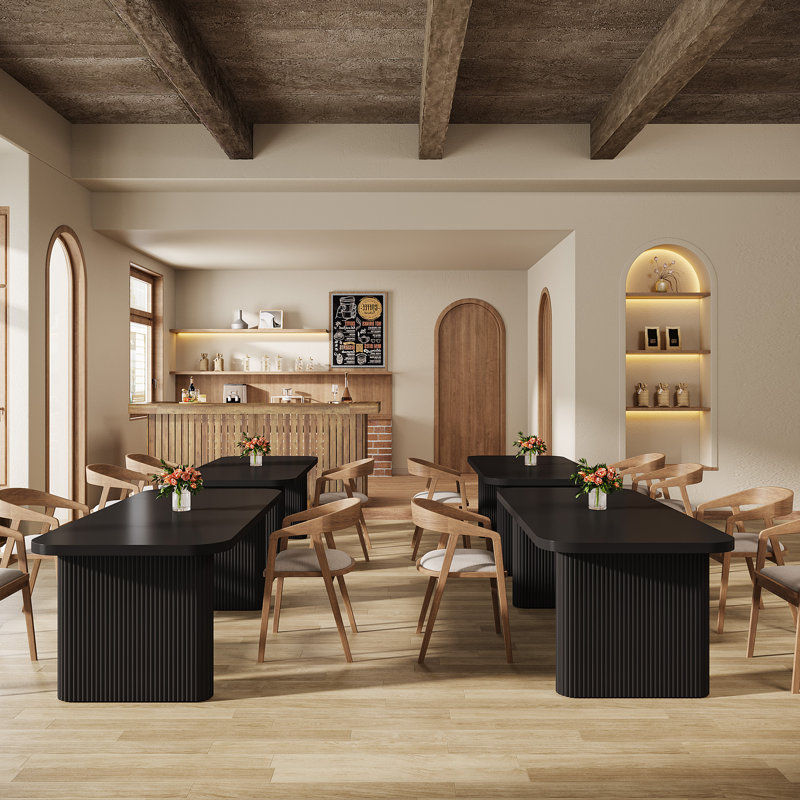 Modern Dining Table, Wood Kitchen Table, Black