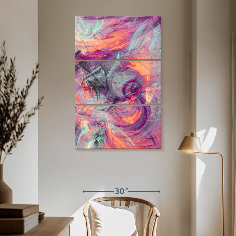 Avery Unicorn Streaks Abstract, 65" H x 42" W