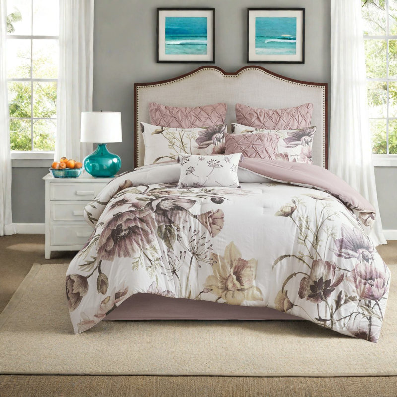 Soft Cotton Cal King Bedding Sets, Shabby Chic Floral Bedroom Home