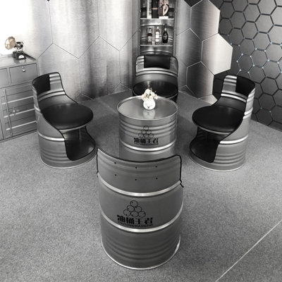 Keymiyah Iron Top Pedestal Base Dining Set