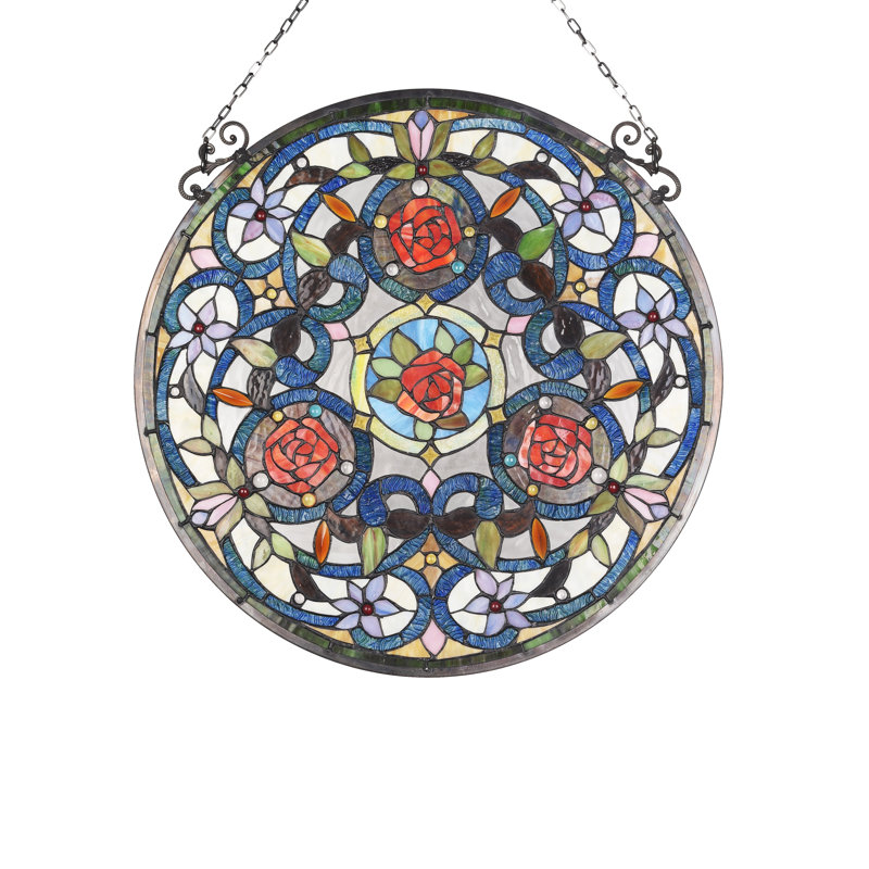 Panneau de fenêtre en verre amaryllis tiffany