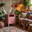 Ensemble de table de chevet 18 po à 2 tiroirs cannelés 18 po, rose moderne avec rangement