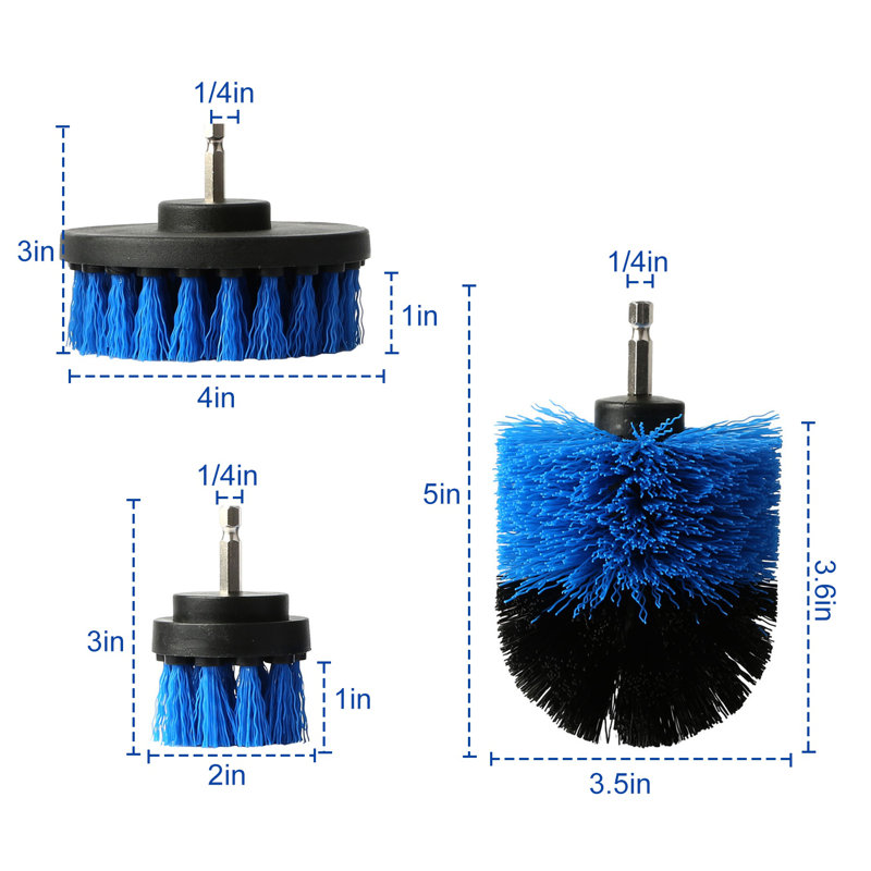 Drill Brush Attachments Set, Blue