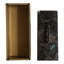 Boîte décorative contemporaine en pierre avec couvercle de bureau - Élégante boîte de rangement pour souvenirs, idéale pour une console d'entrée - 30 cm, noir et or