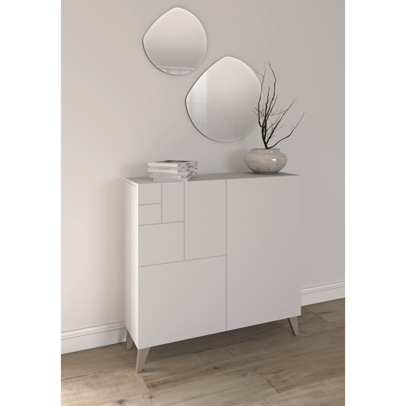 12 Pair Shoe Storage Cabinet, White/Taupe
