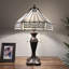 Lampe de table Vergara Tiffany avec ampoules hexagonales à DEL en vitrail blanc incluses l 16 po x P 16 po x H 24 po