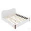 Lit plateforme tapissier avec pieds de soutien en bois, molleton berbère doux et fabrication robuste pour le confort et la durabilité-129758665-129758663