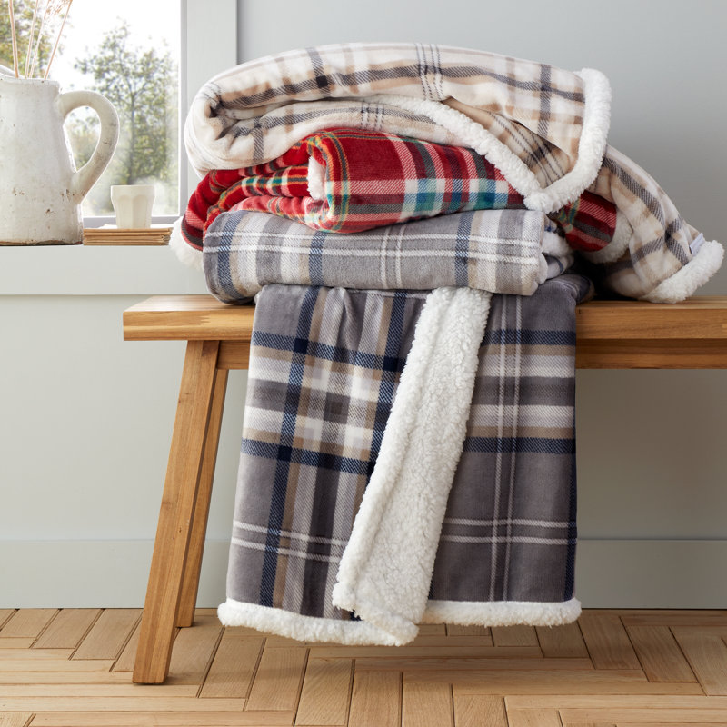 Cosy Kelso Check Blanket Throw, Red