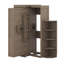 Grand lit escamotable rotatif avec armoire murale cachée, tablettes latérales à 3 niveaux, bureau convertible et supports de rangement supplémentaires-796416821