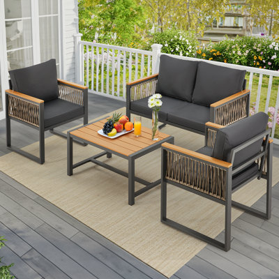 4-Piece Patio Conversation Set by Ebern Designs