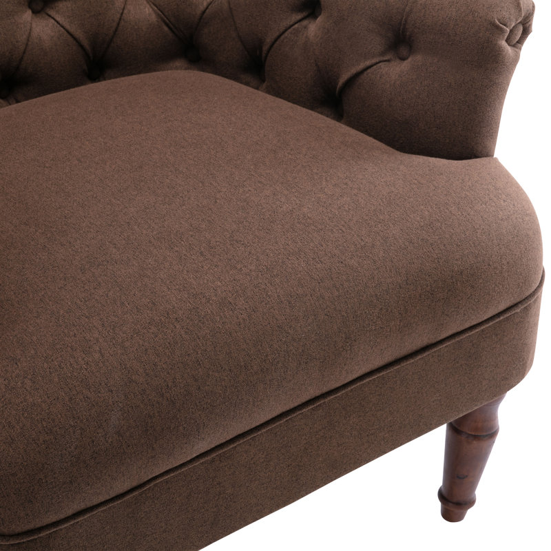 31.5" Wide Tufted Chenille Armchair, Brown