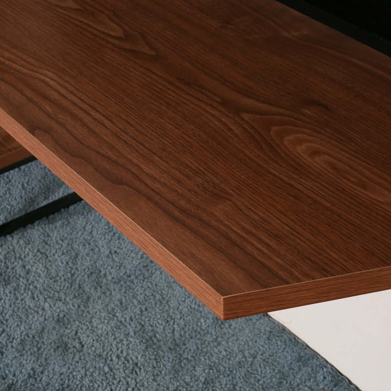 Alday Metal Base Writing Desk, Walnut