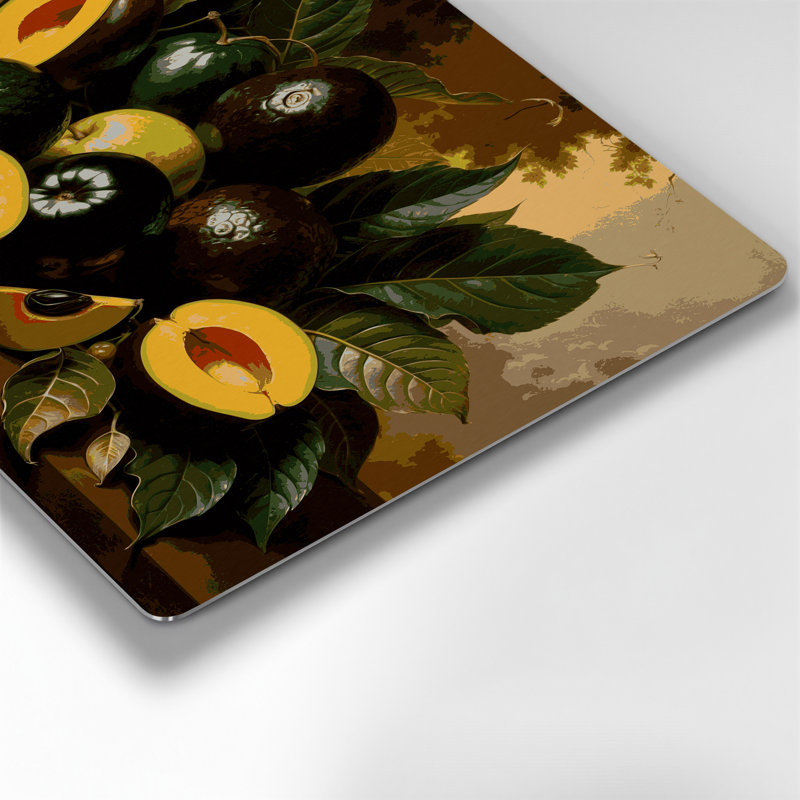 Art mural en métal Fruit brun Sapote, H 11 po x l 14 po