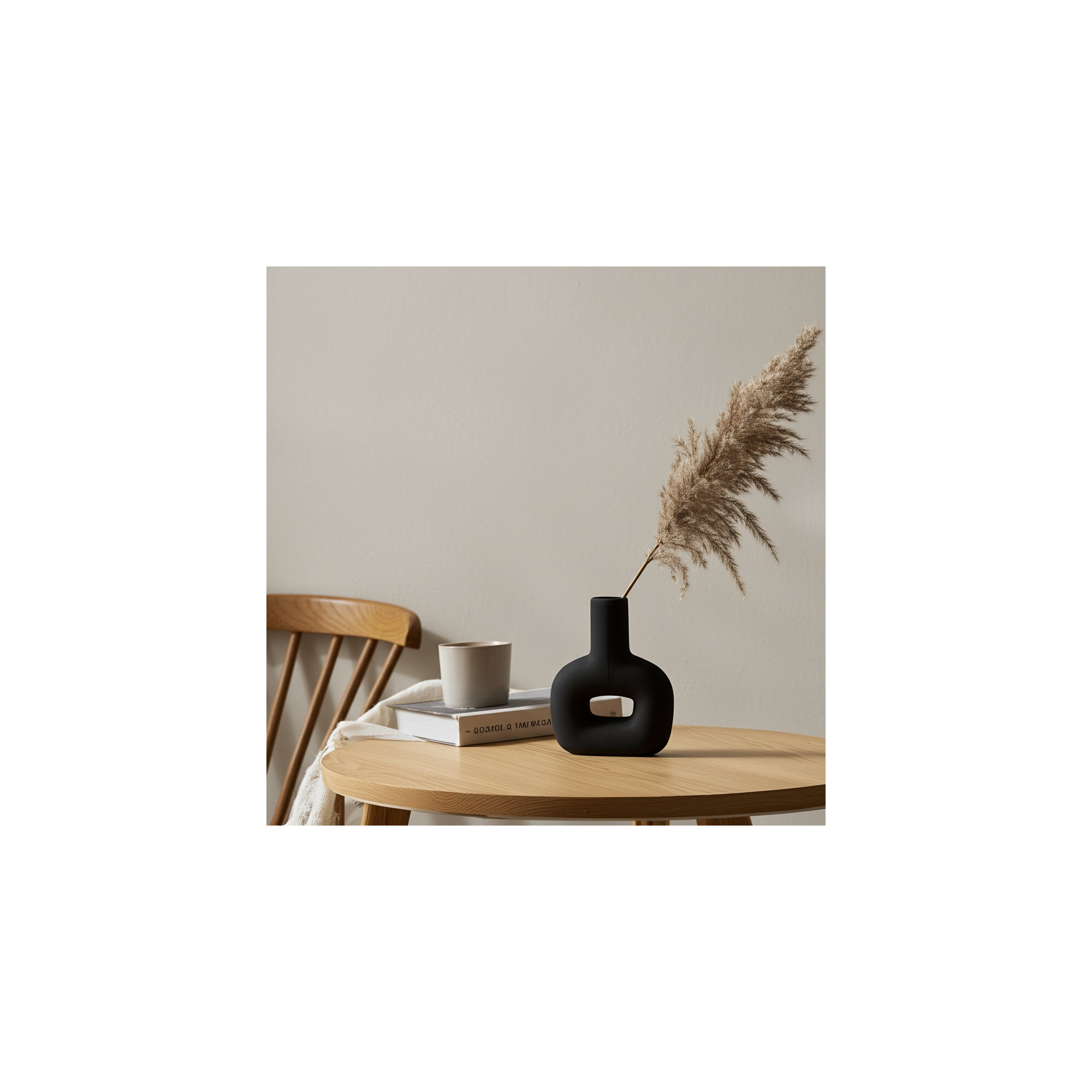 Sagebrook Home Rachael Artistic Modern Ceramic Vase, Black