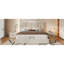 Grand lit plateforme tapissier avec système de rangement hydraulique, sans sommier tapissier, beige-130145166