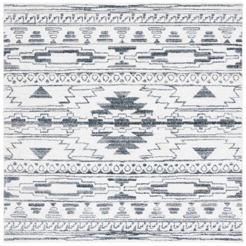 Tapis ivoire / gris Lowrey, Carré 6 pi 7 po