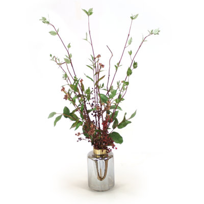 41 " H Faux Plant in Glass Decorative Vase