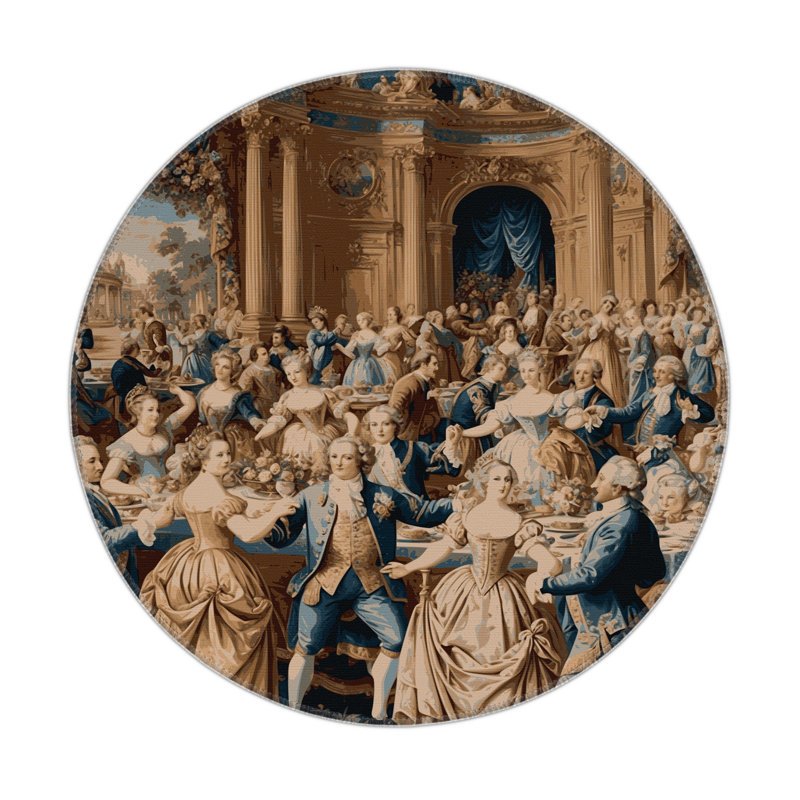 Tapis d'intérieur et d'extérieur gris français, Rond 5 pi