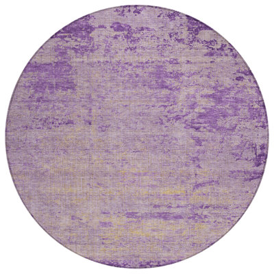 Machine Washable Indoor/Outdoor Xhevrie Purple Rug