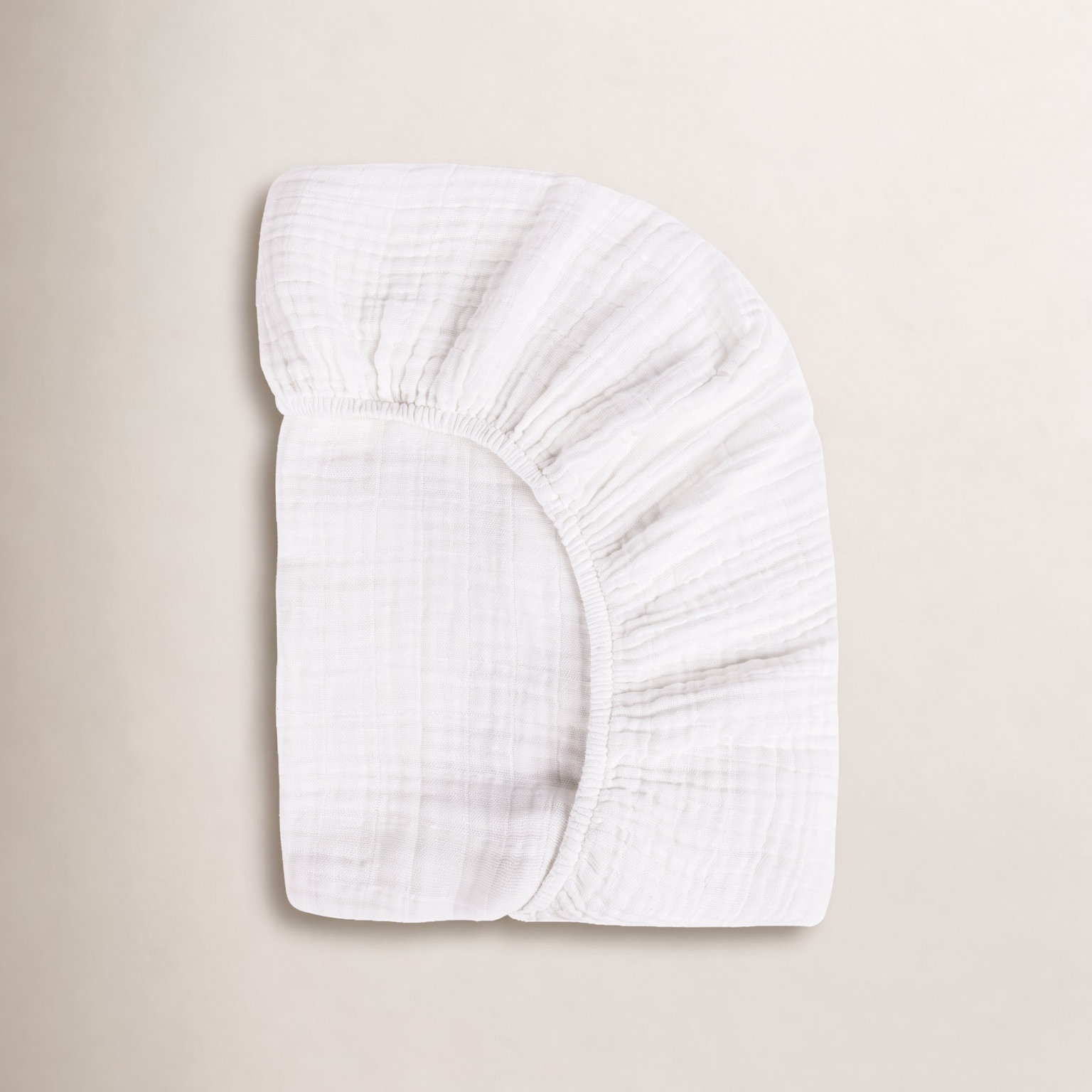 Plain White Muslin Mini Fitted Sheet