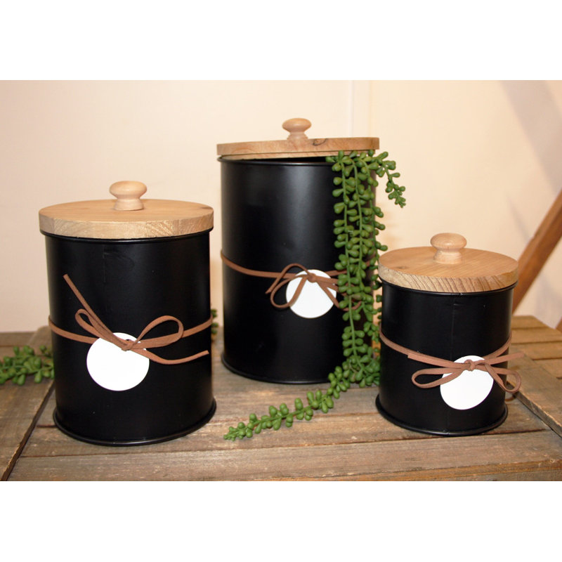 Ensemble de 3 pots ronds en métal 10,25 po