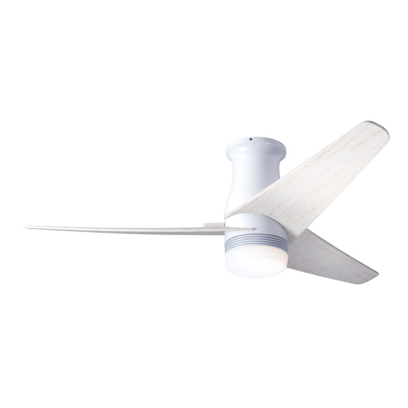 Velo 48'' Ceiling Fan with LED Lights, Gloss White, Whitewash, Handheld Remote Control