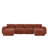 Reigle U-Shaped Velvet Upholstered Sectional Sofa with 2 Movable Ottomans-2007219057-2008731035