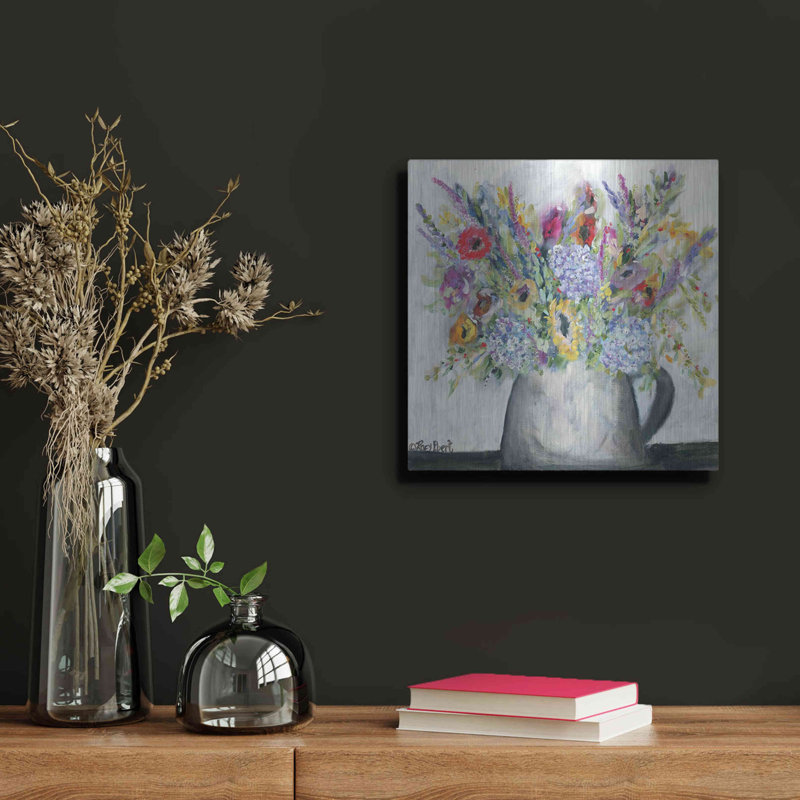 «Hydrangeas In Pitcher» par Roey Ebe, «Hydrangeas In Pitcher» par Roey Ebert, H 12 po x l 12 po