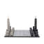 Stainless Steel NEW YORK Chess Set with Wood Map Board