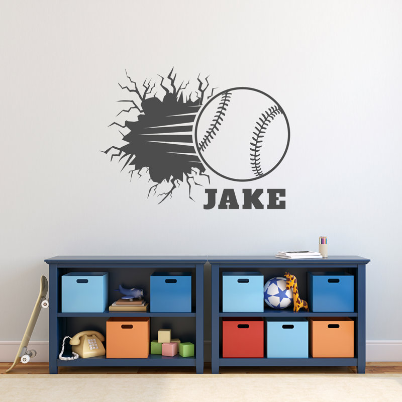 Décalcomanie murale découpée baseball Jimenez, Gris foncé, Oui