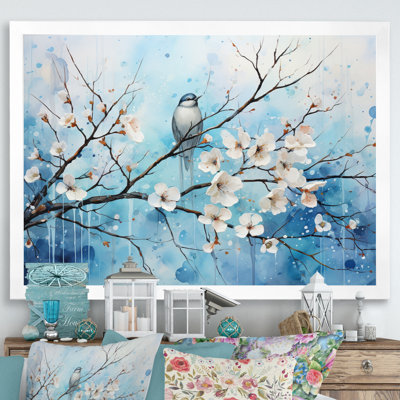 "Blue Blossom On Winter Scenery III", reproduction d'art sur toile