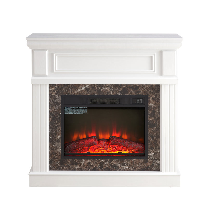 40.73"W X 14"D 40"H Electric Fireplace White, Compact & Practical, Remote Control, Adjustable Flame Effects, Stylish, Smooth Surface, 3D Design, Classic Decor, Realistic White - 40.73"Wx14"Dx40"H,