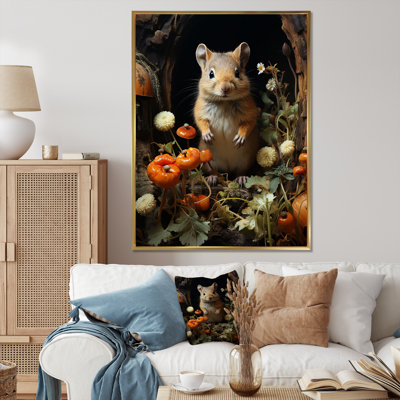 " Cute Rodent In Flowers "