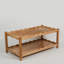 Table basse moderne à 2 niveaux pour le salon, table centrale rectangulaire avec rangement ouvert, pieds en bois d'hévéa massif, stable et facile à assembler