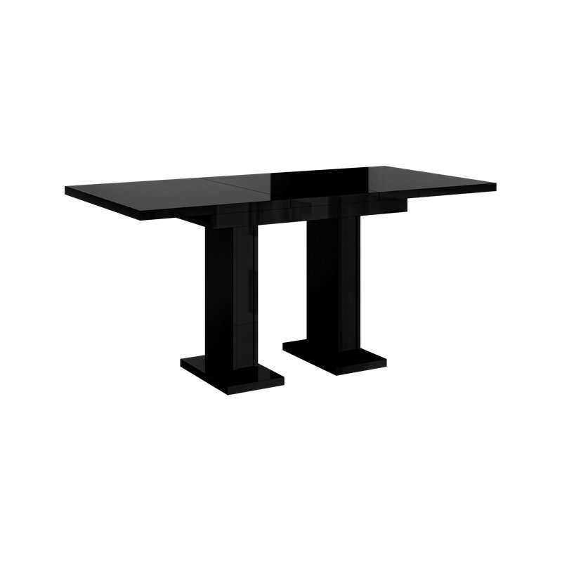 Extendable Rectangular Dining Table, Black gloss