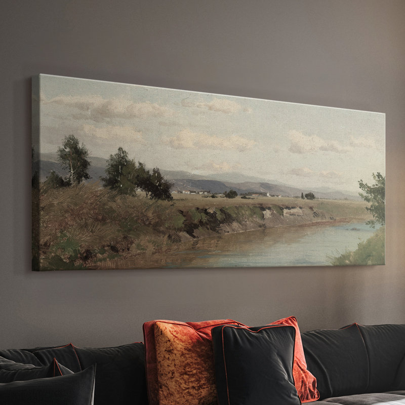 Série paysage - DCLXIX - Toile tendue avec châssis - Prêt à accrocher, H 20 po x l 50 po