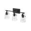 Luminaire de salle de bain trois lumières avec abat-jour en verre transparent Foster