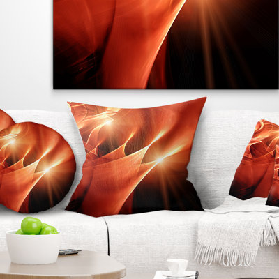 Motif abstrait fractal brun chaud abstrait - Coussin imprimé abstrait