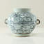 Approx.8 Inches Subtle Blue and White Vase with Two Handles