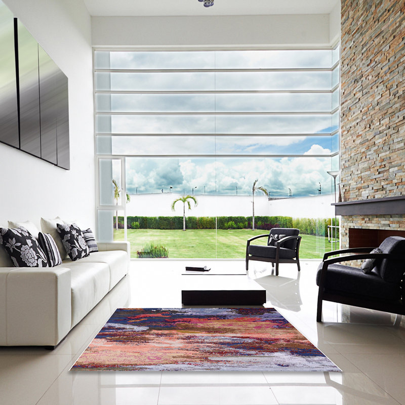 Abstract Indoor Rug, Square 4'