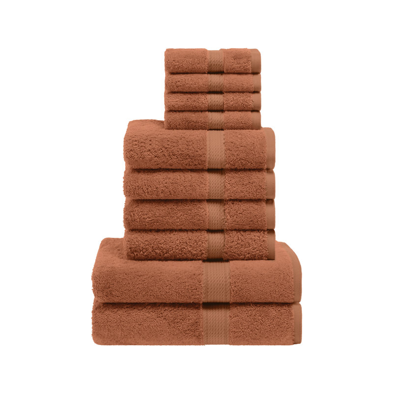 Scotia Egyptian Cotton Bath Towel Set, Rust, 10Pc Towel Set (2Bath, 4Hand, 4Face)