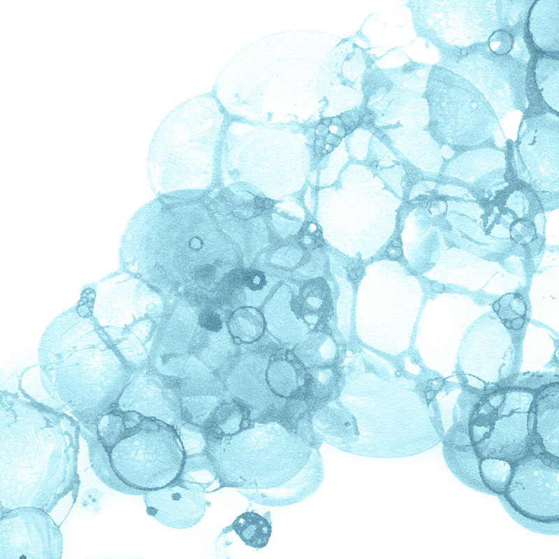 Bubble Square Aqua II by Kelsey Wilson, 30'' H x 30'' W  x 1.25" D